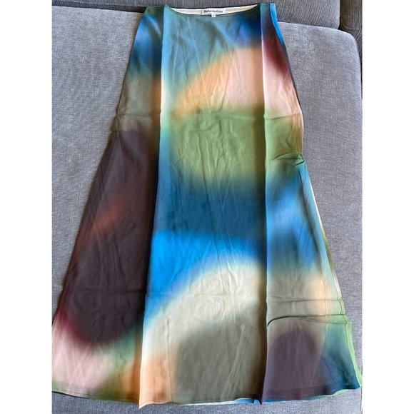 NWOT Reformation Layla Skirt in Blur Midi Elasticated Waist - Picture 6 of 8